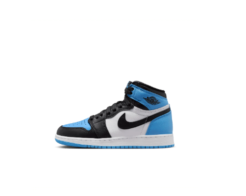 Jordan Air Jordan 1 High OG Leather Non-Slip High-Top Retro Basketball Shoes GS Black White Blue FD1437-400
