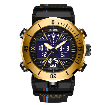 SMAEL Sports Watch for Men Top Brand Male LED Alarm Clock Digital Quartz Wrist Watches Military Waterproof Dual Display Watch 01