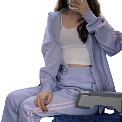 Lovito Women Braid Pants Sets LNA31189 (Purple)