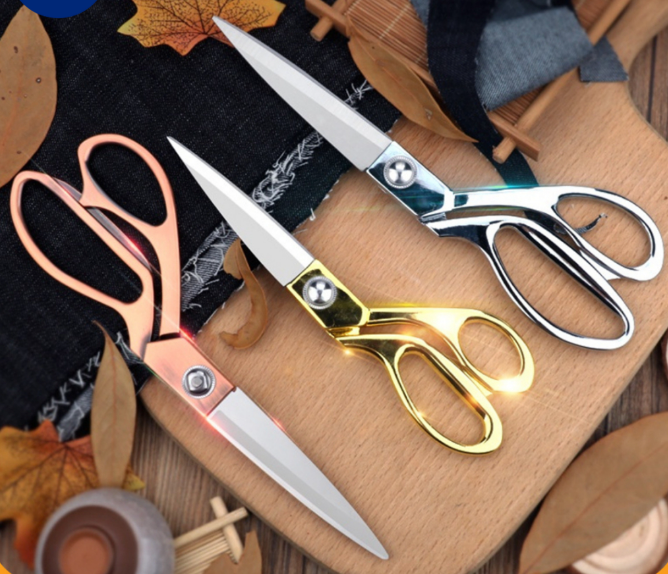 Sewing Scissors Professional Tailor Stainless Steel Fabric Cutting Silver Sharp