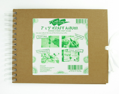 Craft Easy 7x9 Kraft Scrapbook Album (12 Brown Pages)