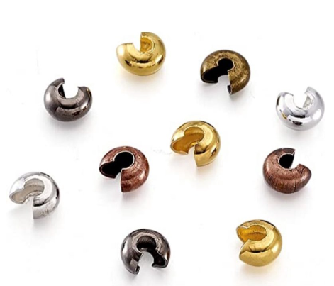 Silver Crimp Bead / Crimp Tube Cover 4mm