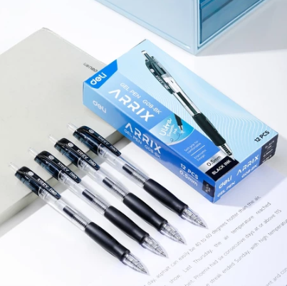 Deli EG09 Gel Pen 0.5mm 12PCS Press Sign Pens Student Writing Stationery Ballpen School Supplies