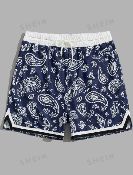 ROMWE Street Life Men Paisley Print Shorts