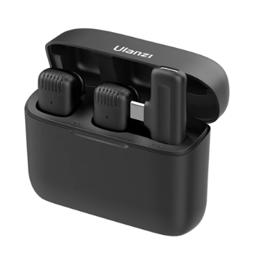 Ulanzi J12 Wireless Lavalier Microphone Omnidirectional Mic with Clips (Type-C, Lightning)