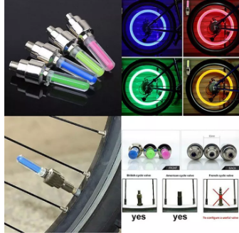 Neon LED Flash Light Lamp Bike Car Tire Tyre Wheel Valve Sealing Caps