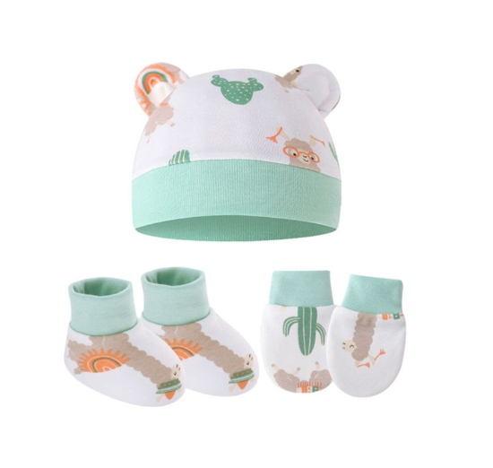 Some Baby Beanies Gloves Sock Set Newborn Baby Mittens No Scratch No Scratch Mittens S17