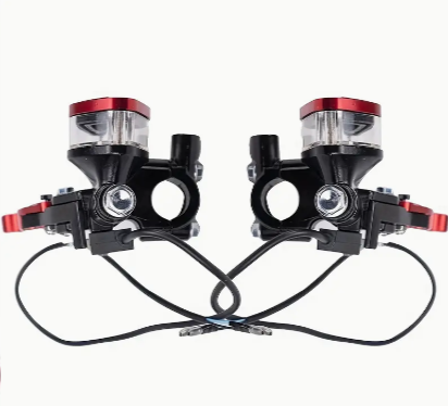 Motorcycle Brake Clutch Pump Lever With Dual Hydraulic Master Cylinder Reservoir Kit 7/8" 22mm Piston Universal CNC