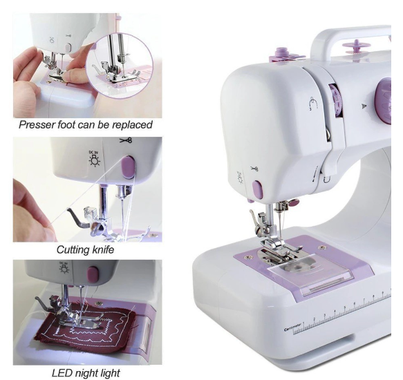 Portable Sewing Machine Mini Electric Household 12 Stitches Sewing Machine Multifunction