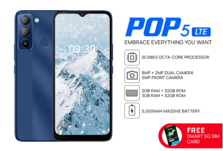 Tecno Pop 5 LTE Smartphone | 2GB+32GB