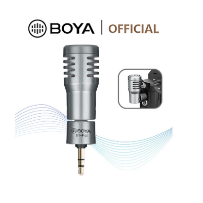 BOYA BY-P4A Camera Vlog Mic 3.5mm TRS Plug and Play Microphone Omnidirectional 90 Degrees Tilt Head Mini for Camera DSLR Camcorder Recorder