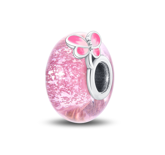 S925 Silver Pandora Same Design Glass Beads Sea Animal Butterfly Seahorse Sea Turtle Beads Suitable for Original Bracelets  09