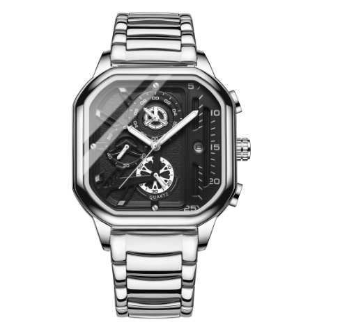 Binbond Original Luxury Square Men's Watch Student Fashion Light Luxury Non-Mechanical Quartz Stainless Steel Watch M7