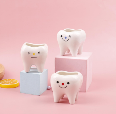 Modern Style Teeth Pots Ceramic Flower Pot, White Succulent Cactus Bonsai Planter Container Indoor