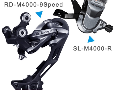 Shimano Alivio M4000 9 Speed Shifter Groupset Rear Derailleur rd MTB Mountain Bike Bicycle
