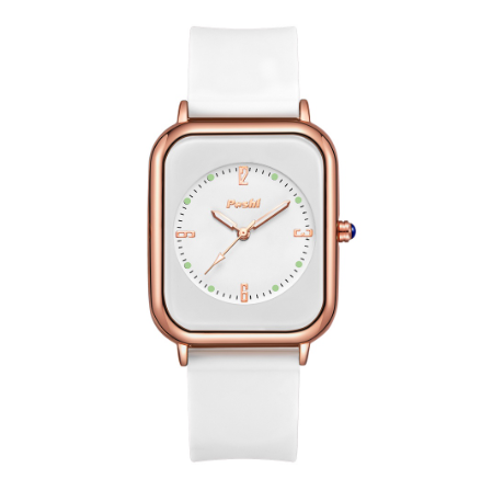 POSHI New Women Watch fashion Elegant square women's waterproof quartz watch Ladies Casual Wrist Watch WHITE
