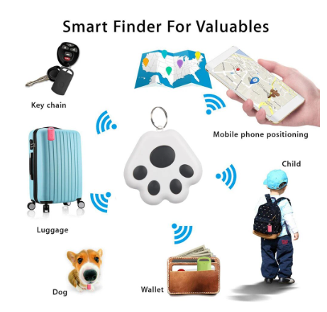 Mini Cute Cat Paw Smart Tracker Bluetooth Anti-Lost Waterproof Tracker For Car Kids Pets Wallet Key Collar Tracking Device