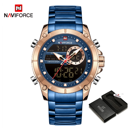 NAVIFORCE Men Watch Sport Quartz Casual Waterproof Military Analog Clock Fashion Sport Watch Men 9163 M1