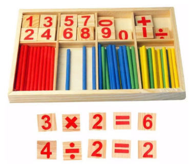 Montessori Mathematical Intelligence Count Stick Preschool Educational Toys Wooden Numbers Game