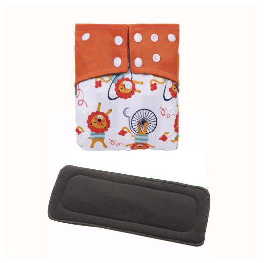 Cloth Diaper 1 Set With Bamboo Charcoal Inserts In Stocks D2