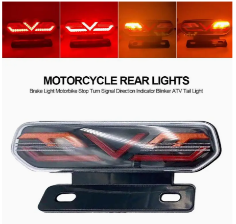 12V Motorcycle Rear Lights LED Motorcycle Brake Light Tail Light Motorbike Stop Turn Signal Direction Indicator Blinker