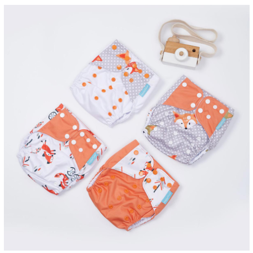 Happyflute Baby Reborn 4pcs set Washable Eco-friendly Baby Cloth Diaper Ecological Adjustable Nappy Reusable Diaper Fit 0-2year Set22