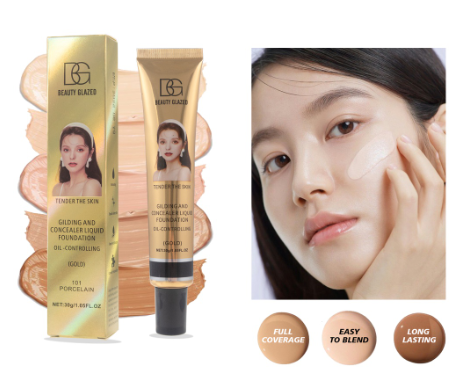 BEAUTY GLAZED Concealer Liquid Foundation Makeup Oil Control Highlight Moisturizing Beauty Cosmetics