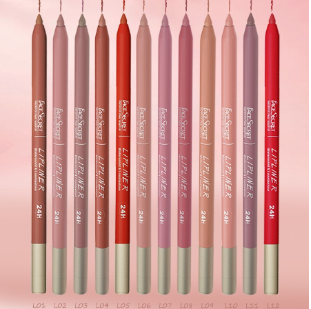 Face Secret Waterproof Lip liners Makeup 4 Colors Soft Touch Auto Lip Liner / Delicate Smooth longlasting Lip Tint / Long Lasting Nude Lip Gloss Pencil / Lip Makeup Cosmetic