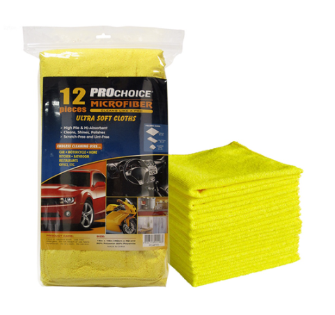 MTX Prochoice Microfiber Ultra Soft Cloth Yellow 12pcs