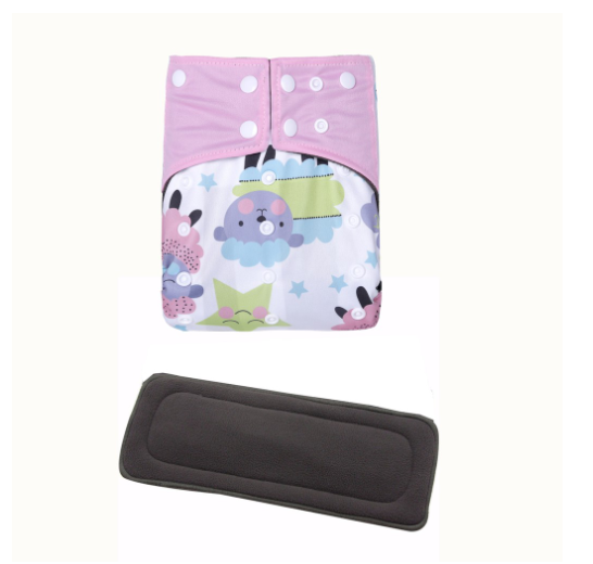 Cloth Diaper 1 Set With Bamboo Charcoal Inserts In Stocks D37