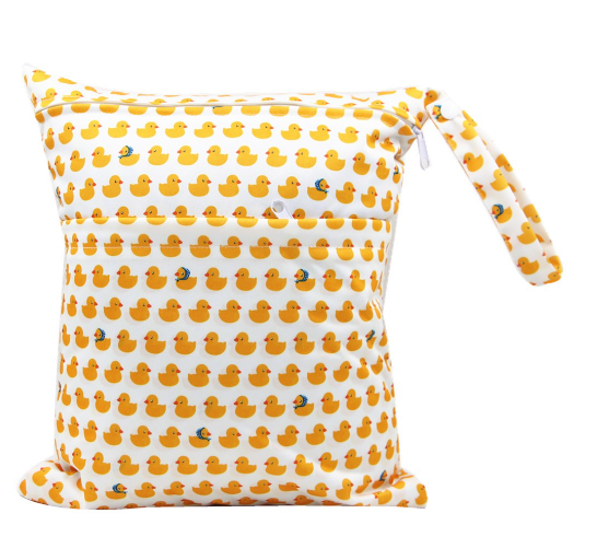 30x37cm Cloth Diaper Wet Dry Bags Double Zipper Mixed Color Printed Portable Waterproof Dag Storage Bag Swimwear Bag C23