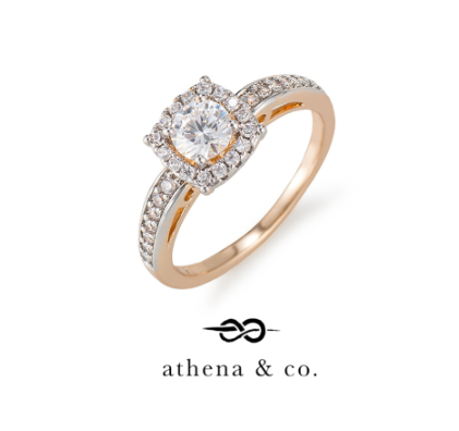 Athena & Co. 18k Gold Plated Natalie Engagement / Wedding Ring