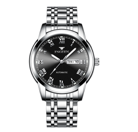 FNGEEN 4002 Men's Quartz Watch SILVER BLACK
