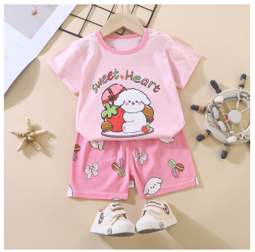 0-4Y For Baby Girls & Kids Shorts Set Terno Short and Sando For Baby Girls SD21