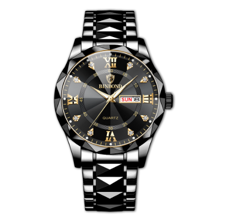 Original Men's Luxury Stainless Steel Waterproof Fashion Business Watch Luminous Dual Calendar Quartz Wrist Watch M6