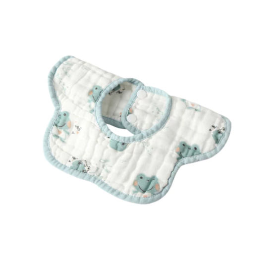 CleverMama Drool Baby bibs 360 Rotating Muslin Cotton Absorbent Teething Baby Bibs CMB16