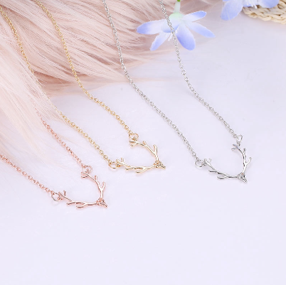 Fashion Women Sweet Small Antler Necklace