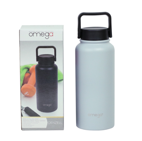 Omega Houseware Denzell Double Wall Insulated Stainless Steel Bottle Tumbler 12hrs Hot & 24hrs Cold