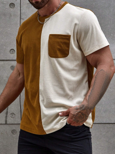 Manfinity Homme Men's Plus Size Color Block T-shirt