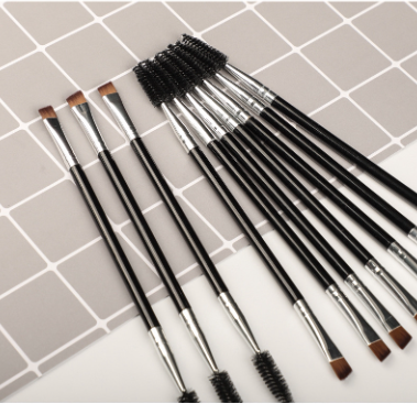 MISILAN1Pc Makeup Brush Blush Brush Double Head Beveled Eyebrow Brush Eyelash Brush