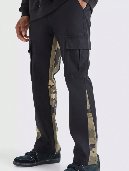 Manfinity EMRG Men's Camouflage Printed Patchwork Casual Pants