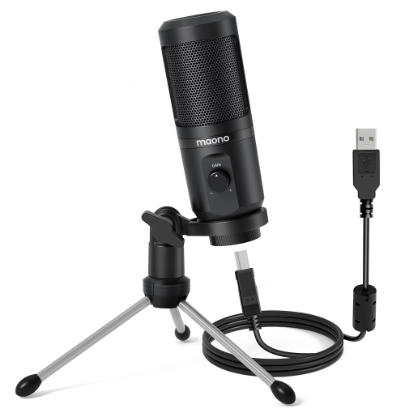 Maono AU-PM461TR USB Microphone Condenser Mic with Mic Gain,for PC,Laptop,Recording,Streaming,Podcasting,Live streaming