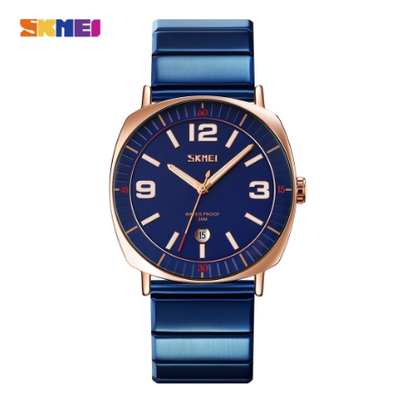 Skmei Luminous Function Quartz Wristwatch Mens Luxury Stainless Steel Strap 3Bar Waterproof Date Time Watches 9280 M6