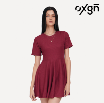 OXGN Generations Skater Dress For Women Maroon