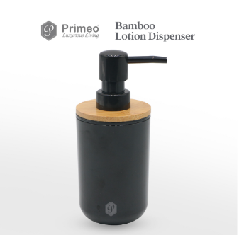 Primeo  Bamboo Soap Lotion Alcohol Dispenser 7.2x7.2x16.7cm