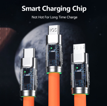 3 IN 1 Charging Cable 120W 6A Super Fast Charger USB Protection For Micro Type-C