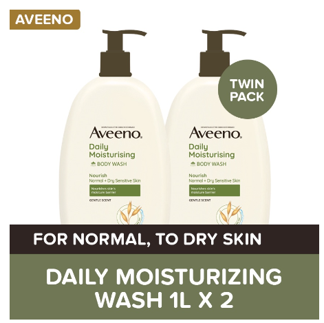 Aveeno Daily Moisturizing Body Wash 1L Twin Pack