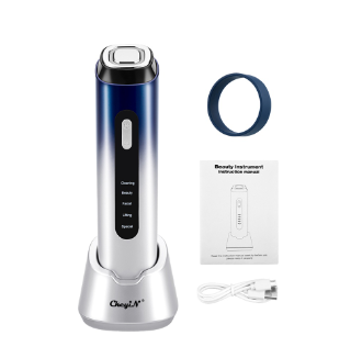 CkeyiN 5 in 1 EMS Facial Beauty Device Skin Tightening Firming Machine with Hot Compress LED Therapy for Face Lift MR672