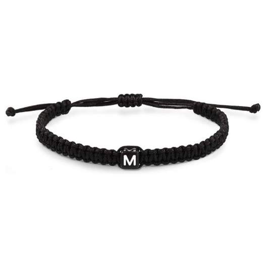 26 Letter Initial Bracelets for Women Teen Girls Woven Rope Braided Graduation Mother's Day Gifts for Her Adjustable A-Z Jewelry M