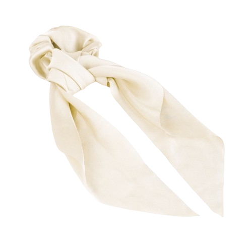 Mikana Hiromi Scrunchies White Hair Ribbon Hair Tie Ponytail Scrunchie Hair Accessories for Women